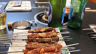 칭다오맥주엔 양꼬치이라죠 ㅋㅋ